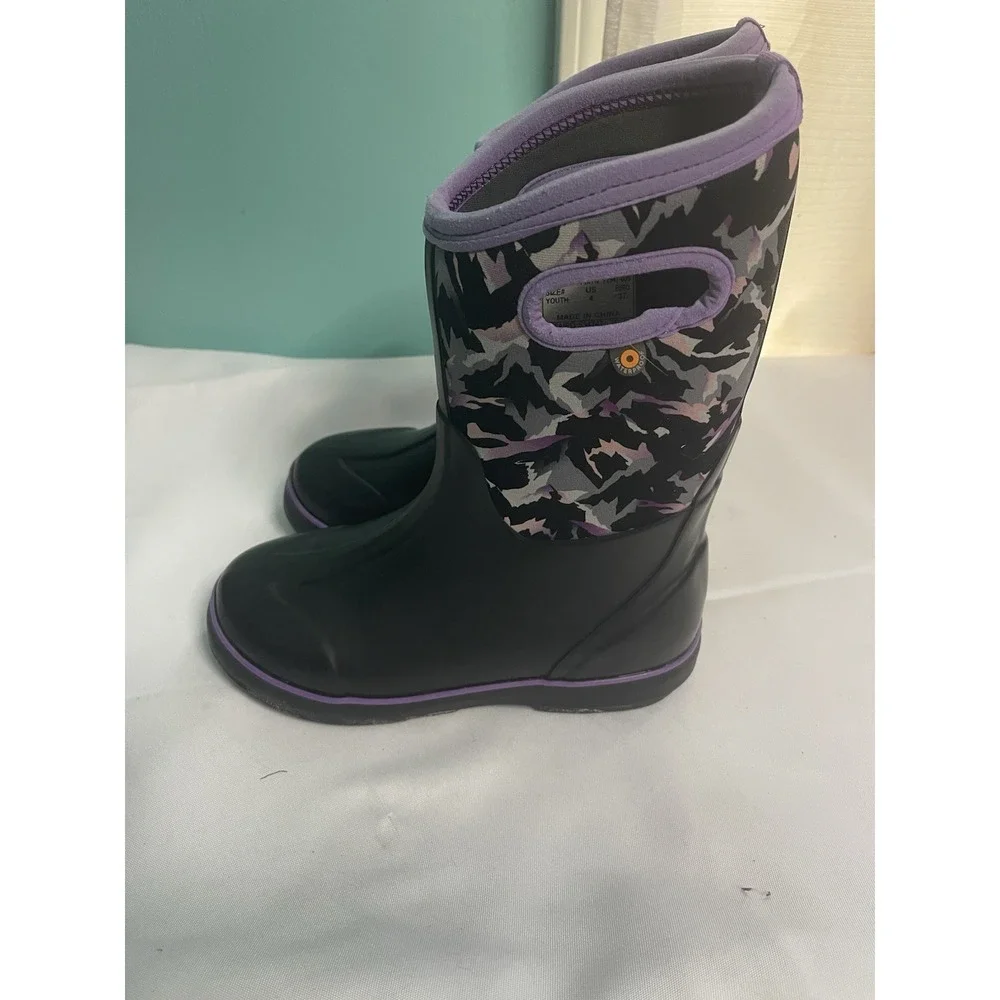 Bogs Kids Waterproof Snow Winter‎ Boots Kids Floral Youth Size 4 Boots BinC